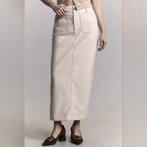NWT Anthro The Colette Faux-Leather Maxi Skirt by Maeve XL